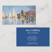 Claude Monet - Regattas at Argenteuil - QR Code Visitekaartje (Voorkant / Achterkant)