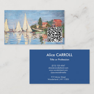 Claude Monet - Regattas at Argenteuil - QR Code Visitekaartje