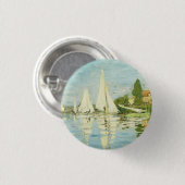 Claude Monet. Regattas at Argenteuil Ronde Button 3,2 Cm (Voorkant /achterkant)
