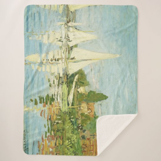 Claude Monet. Regattas at Argenteuil Sherpa Deken (Voorkant)