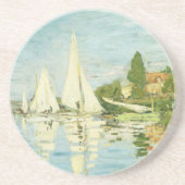 Claude Monet. Regattas at Argenteuil Zandsteen Onderzetter (Voorkant)