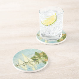 Claude Monet. Regattas at Argenteuil Zandsteen Onderzetter