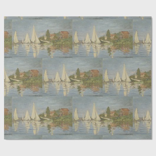 Claude Monet Regattas bij Argenteuil Postca Cadeaupapier (Vlak)