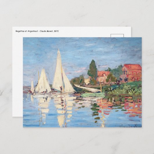 Claude Monet - Regattas in Argenteuil Briefkaart (Voorkant / Achterkant)