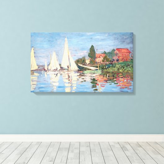 Claude Monet - Regattas in Argenteuil Canvas Afdruk (Insitu (Houten vloer))
