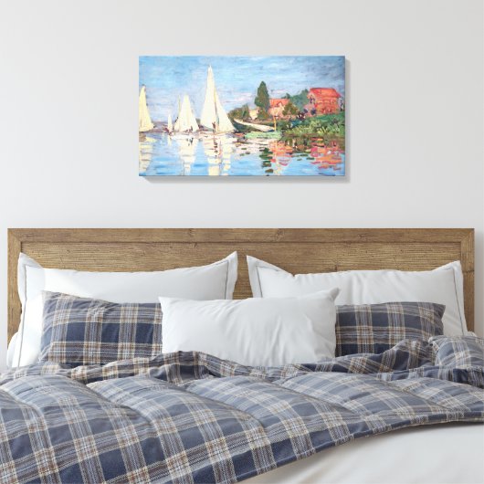 Claude Monet - Regattas in Argenteuil Canvas Afdruk (Insitu (Slaapkamer))