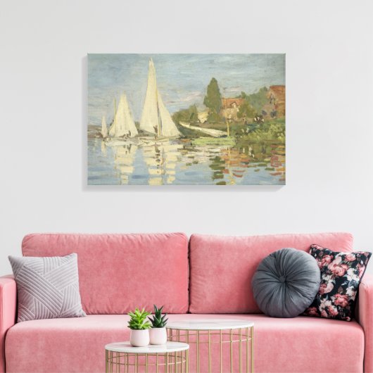 Claude Monet - Regattas in Argenteuil Canvas Afdruk (Insitu (Woonkamer))
