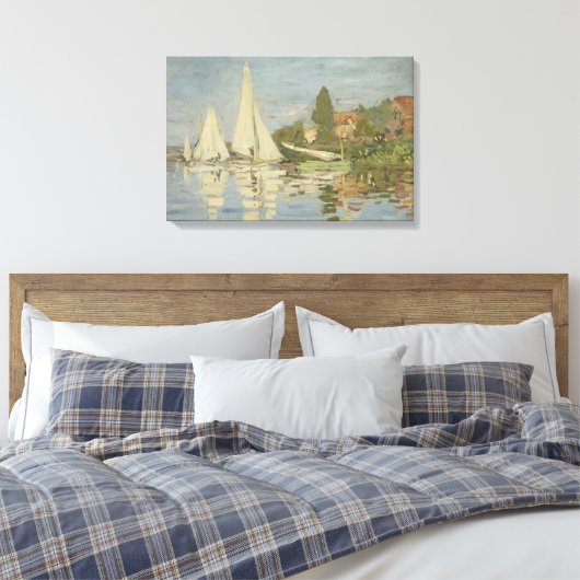 Claude Monet - Regattas in Argenteuil Canvas Afdruk (Insitu (Slaapkamer))
