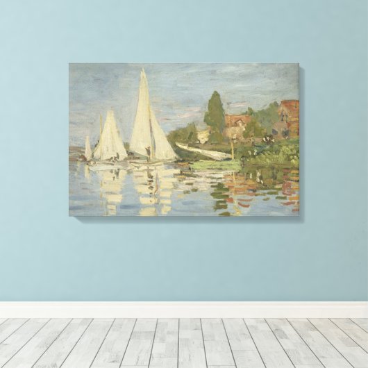 Claude Monet - Regattas in Argenteuil Canvas Afdruk (Insitu (Houten vloer))