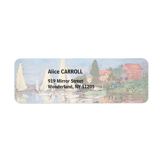 Claude Monet - Regattas in Argenteuil Etiket (Voorkant)