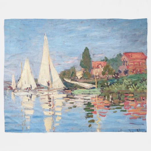 Claude Monet - Regattas in Argenteuil Fleece Deken (Voorkant (Horizontaal))