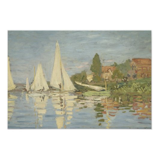 Claude Monet - Regattas in Argenteuil Foto Afdruk (Voorkant)