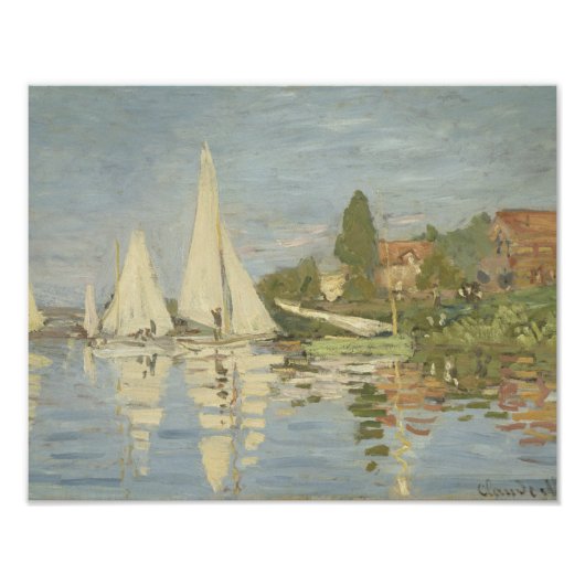 Claude Monet - Regattas in Argenteuil Foto Afdruk (Voorkant)