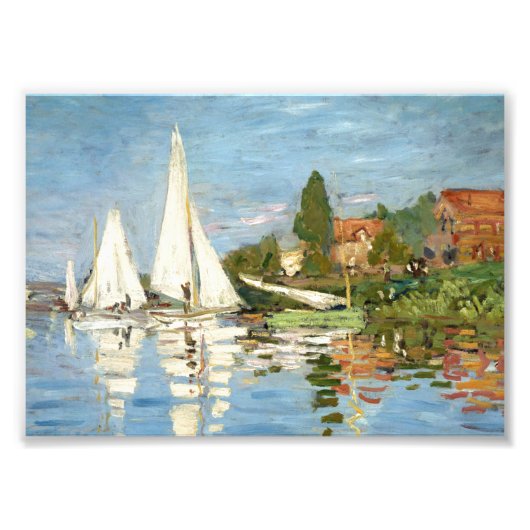Claude Monet Regattas in Argenteuil Foto Afdruk (Voorkant)