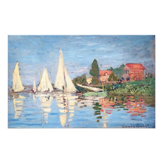 Claude Monet - Regattas in Argenteuil Foto Afdruk (Voorkant)