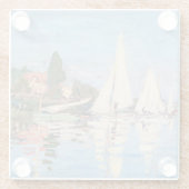 Claude Monet - Regattas in Argenteuil Glazen Onderzetter (Achterkant)