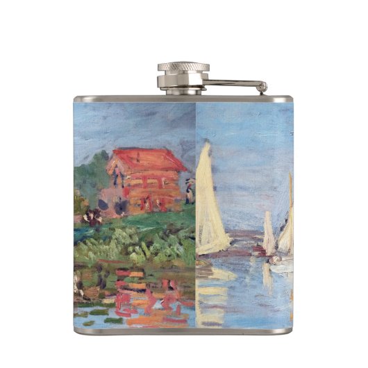 Claude Monet - Regattas in Argenteuil Heupfles (Achterkant)