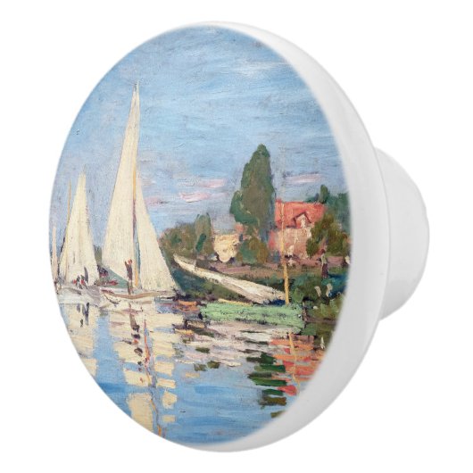 Claude Monet - Regattas in Argenteuil Keramische Knop (Rechts)