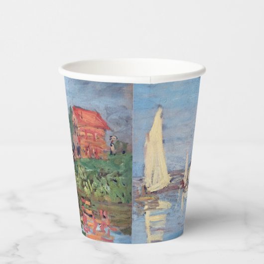Claude Monet - Regattas in Argenteuil Papieren Bekers (Rechts)