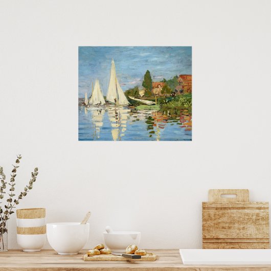 Claude Monet Regattas in Argenteuil Poster (Keuken)