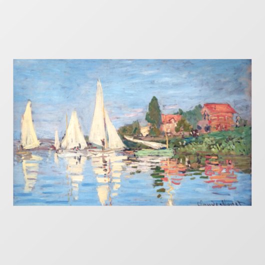 Claude Monet - Regattas in Argenteuil Raamsticker (Vel)