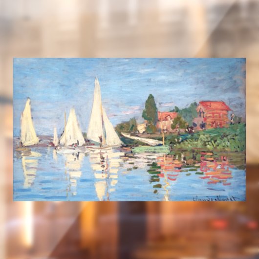 Claude Monet - Regattas in Argenteuil Raamsticker (Vel 2)