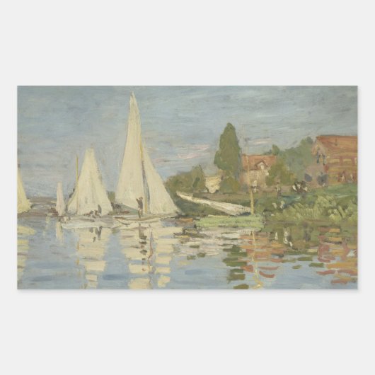 Claude Monet - Regattas in Argenteuil Rechthoekige Sticker (Voorkant)