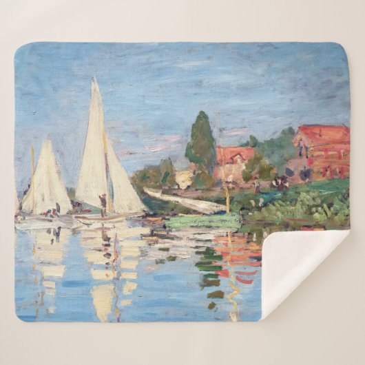 Claude Monet - Regattas in Argenteuil Sherpa Deken (Voorkant (horizontaal))