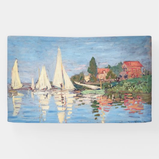 Claude Monet - Regattas in Argenteuil Spandoek (Horizontaal)