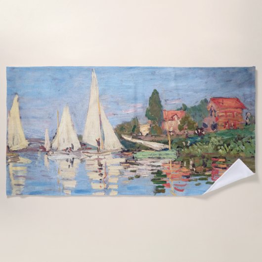 Claude Monet - Regattas in Argenteuil Strandlaken (Voorkant)