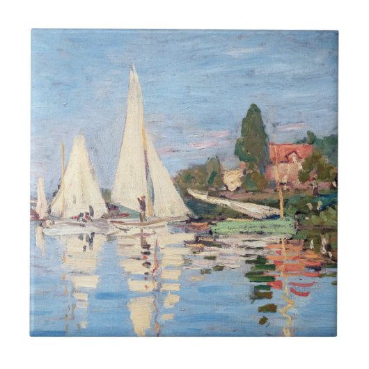 Claude Monet - Regattas in Argenteuil Tegeltje (Voorkant)
