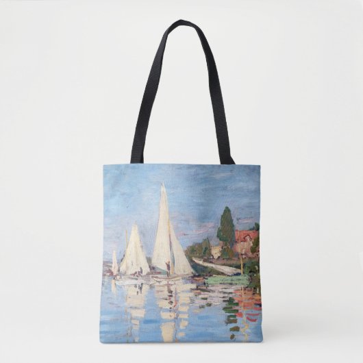 Claude Monet - Regattas in Argenteuil Tote Bag (Voorkant)