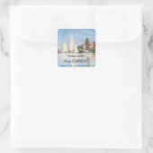 Claude Monet - Regattas in Argenteuil Vierkante Sticker (Tas)