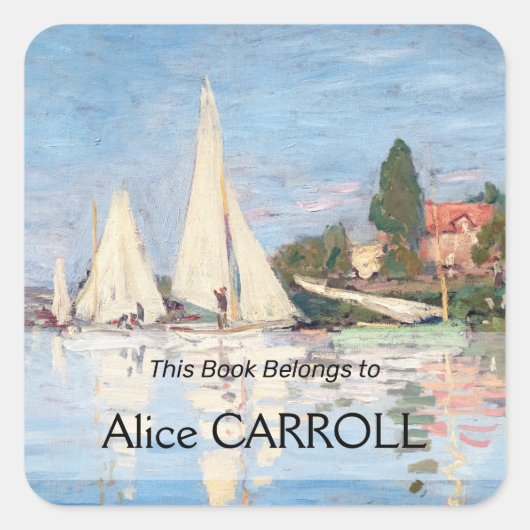 Claude Monet - Regattas in Argenteuil Vierkante Sticker (Voorkant)