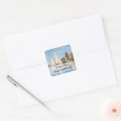 Claude Monet - Regattas in Argenteuil Vierkante Sticker (Envelop)
