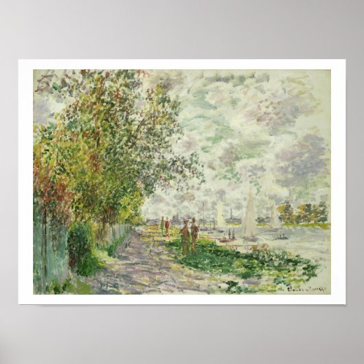 Claude Monet | Riverbank bij Gennevilliers Poster (Voorkant)