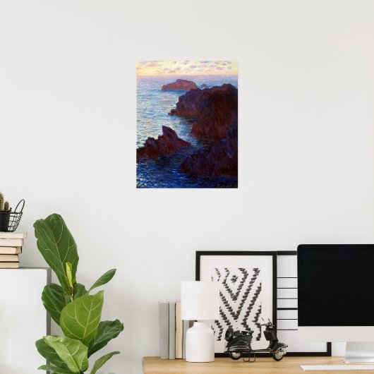 Claude Monet Rocks in Belle-lle, Port-Domois Poster (Thuiskantoor)