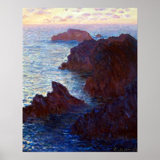 Claude Monet Rocks in Belle-lle, Port-Domois Poster (Voorkant)