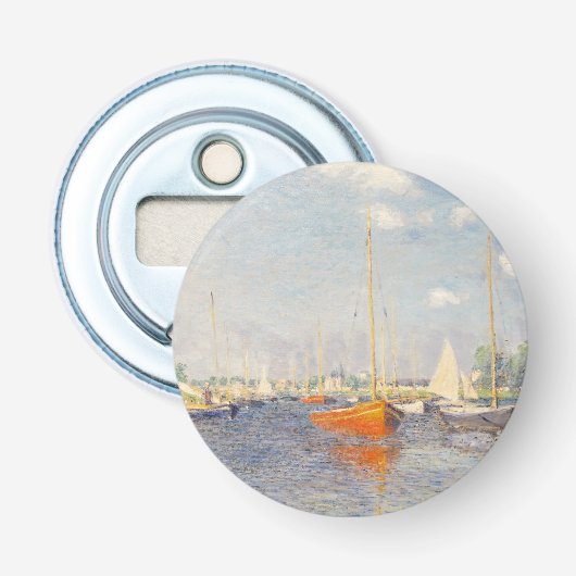 Claude Monet. Rode boten, Argenteuil Button Flesopener (Voorkant)