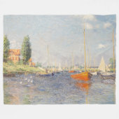 Claude Monet. Rode boten, Argenteuil Fleece Deken (Voorkant (Horizontaal))