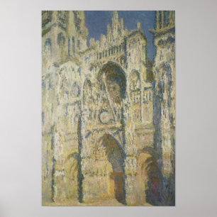 Claude Monet Roen kathedraal op volle zon Poster
