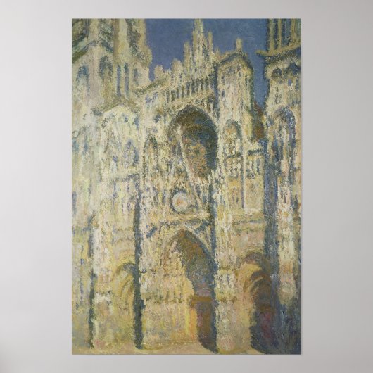 Claude Monet | Roen kathedraal op volle zon Poster (Voorkant)