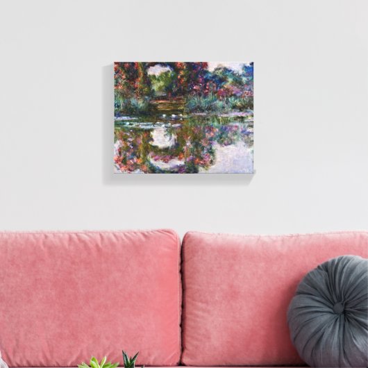 Claude Monet - Roos blote kerken bij Giverny Canvas Afdruk (Insitu (Woonkamer))