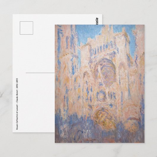 Claude Monet - Rouen Cathedraal bij zonsondergang Briefkaart (Voorkant / Achterkant)