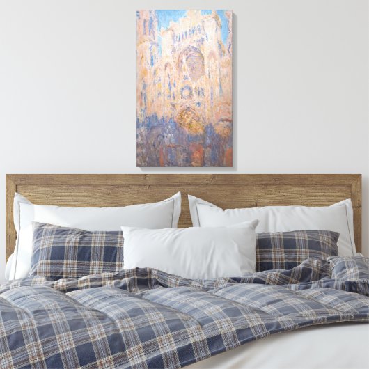 Claude Monet - Rouen Cathedraal bij zonsondergang Canvas Afdruk (Insitu (Slaapkamer))