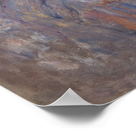 Claude Monet - Rouen Cathedraal bij zonsondergang Poster (Hoek)