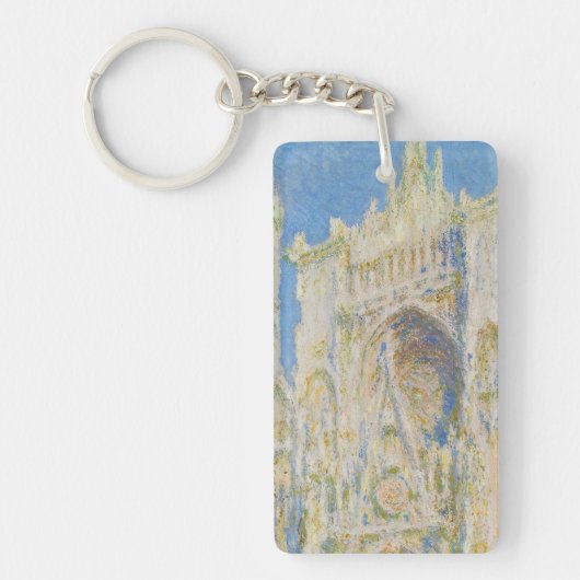 Claude Monet Rouen Cathedral Portal Morning Light Sleutelhanger (Voorkant)