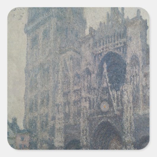 Claude Monet | Rouen Cathedral, West Portal Vierkante Sticker (Voorkant)