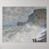 Claude Monet ~ Rough Weather at Etretat Poster (Voorkant)