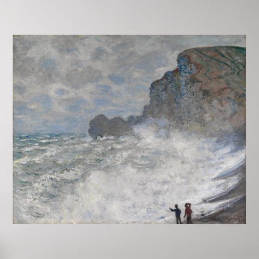 Claude Monet ~ Rough Weather at Etretat Poster (Voorkant)